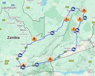 Self Drive Zambia: Luangwa Explorer Map